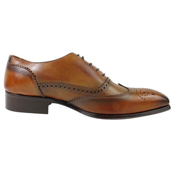 Baki Cognac Oxford Italian Leather Shoes For Mens